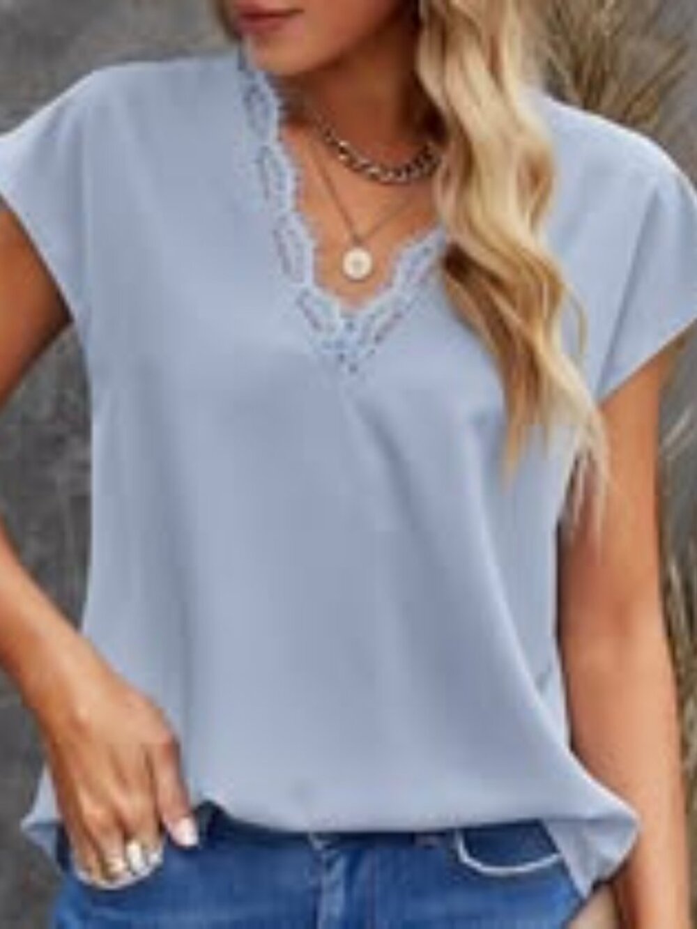 Plus Size Light Blue Top - Picture 2 of 2